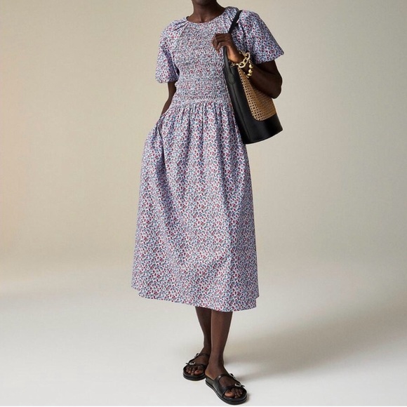 J. Crew Dresses & Skirts - NEW J Crew Meadow Midi Dress in Poppy Floral Print Women's Size Medium